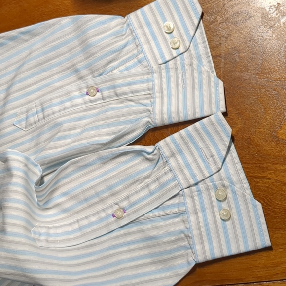 Blue and White Striped Oxford Style Shirt Tommy Bahama - Picture 11 of 17